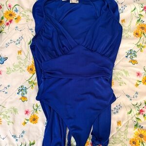 Free People Royal Blue Bodysuit